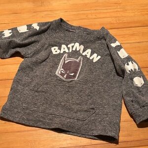 Batman Gray Kids shirt with Logo and Sleeve Design